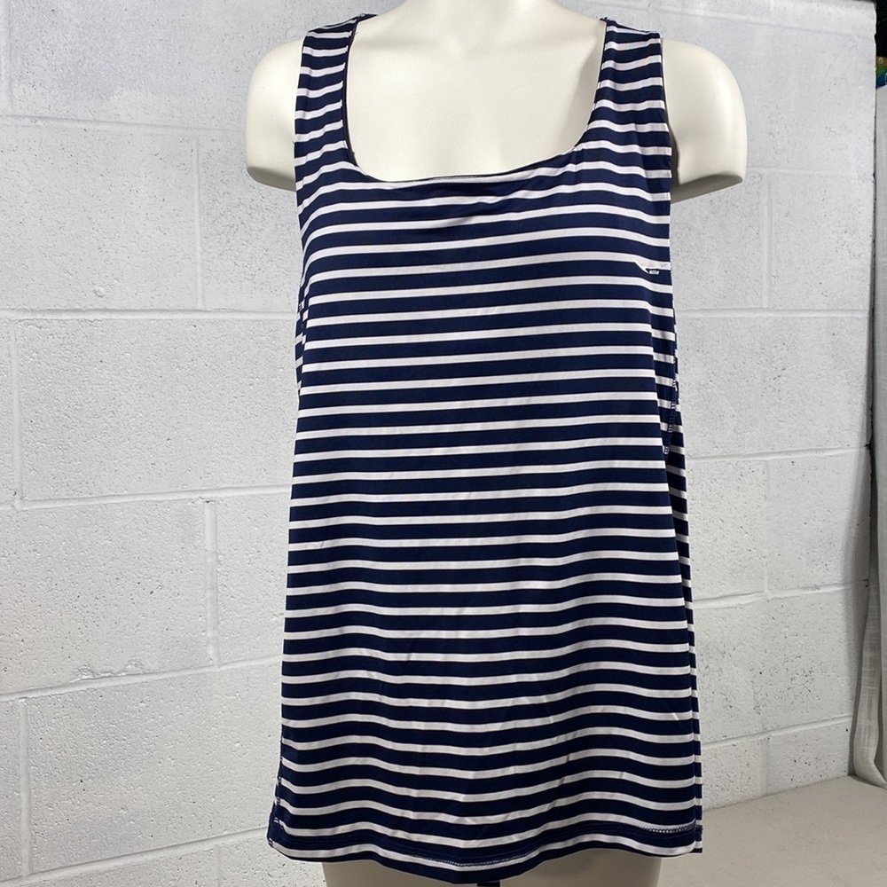 ACX tank top w/ build in bra navy and white stripedββββββββββββββββ - Picture 8 of 9
